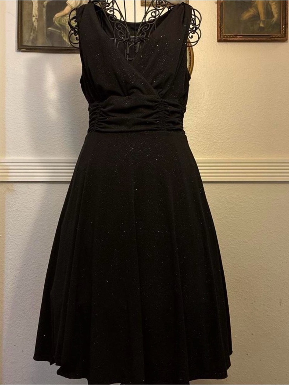 Elegant Black Sleeveless Fit-and-Flare Dress
